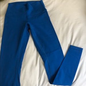 Electric blue high waisted lululemon leggings